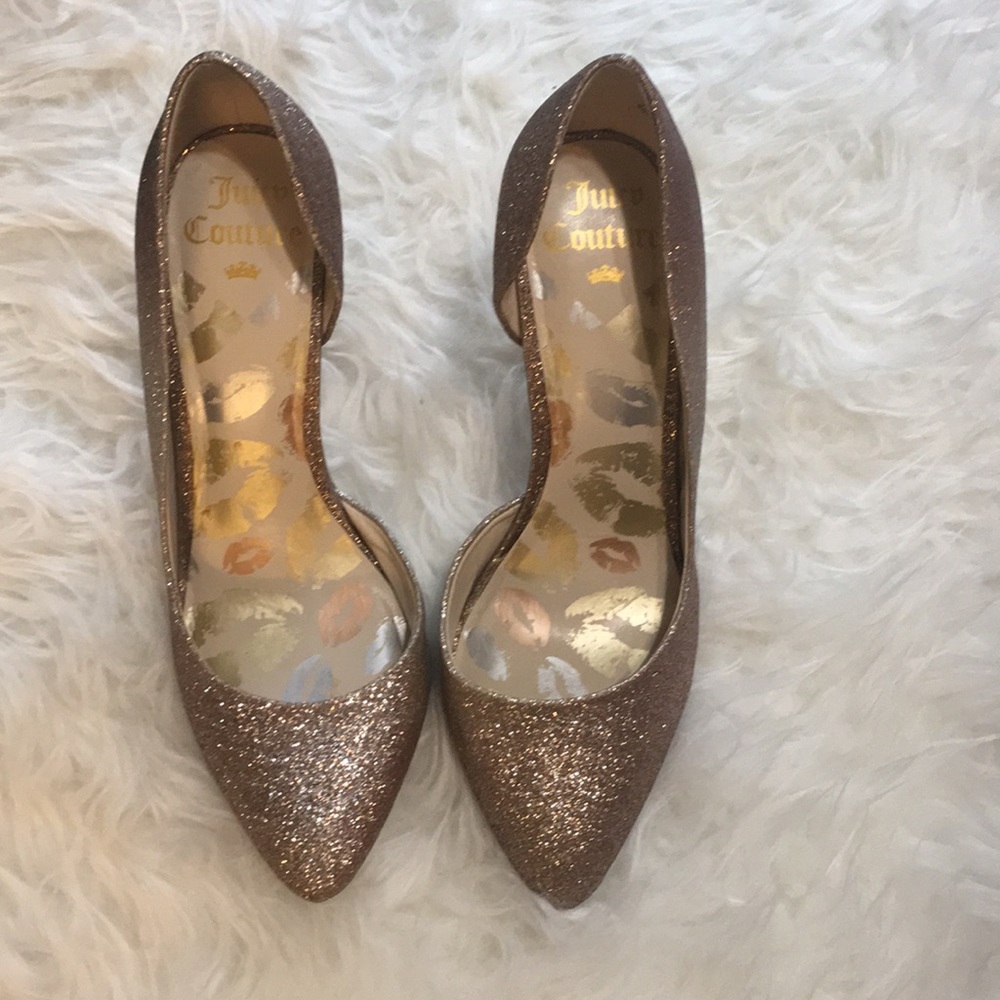 Juicy Couture glitter high heel shoes